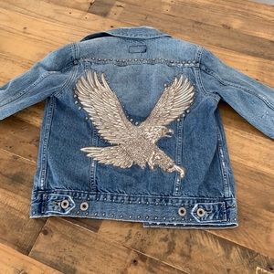 Lucky brand jean jacket eagle